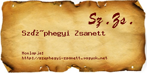 Széphegyi Zsanett névjegykártya